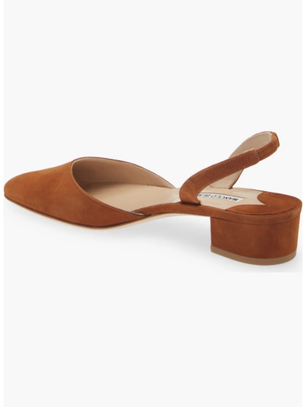 Manolo Blahnik Aspro Block Heel Slingback Suede Pump - Picture 2 of 7